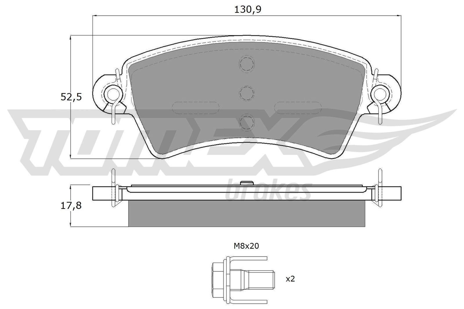 Sada brzdových platničiek kotúčovej brzdy TOMEX Brakes